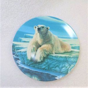 Vintage The Polar Bear Collector Plate  Artist Paul Krapf Dominion China LTD